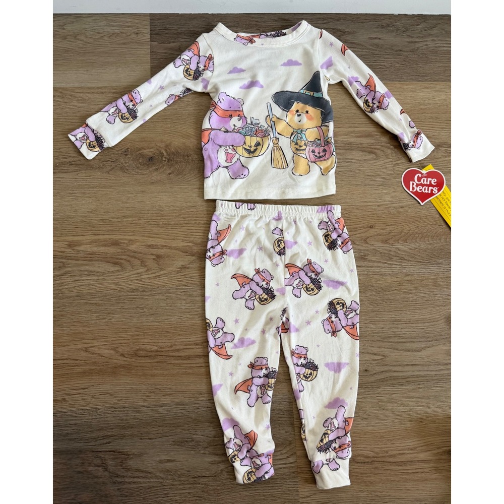 Kids Care Bears Halloween pajamas 2t " glow in the dark "